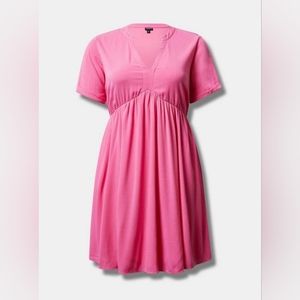 Mini Washable Gauze Hi Low Waist Tunic Dress